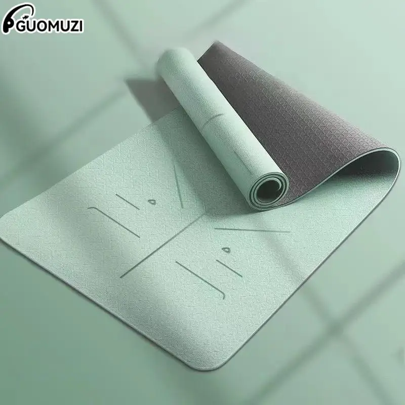 Durable TPE Body Line Yoga Mat For Yoga Beginners To Protect Joints Non-slip Fitness Mat TPE Acupressure yoga mat