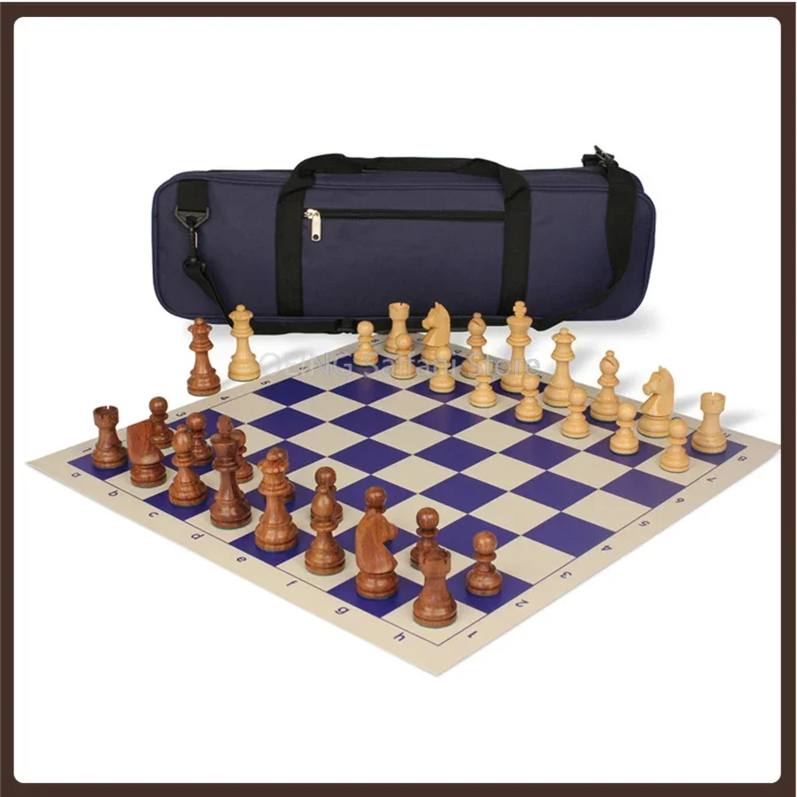 

Wooden Chess Professional family Official Tournament Staunton Leather Board Backpack Storage Juego De Ajedrez Educational Toys