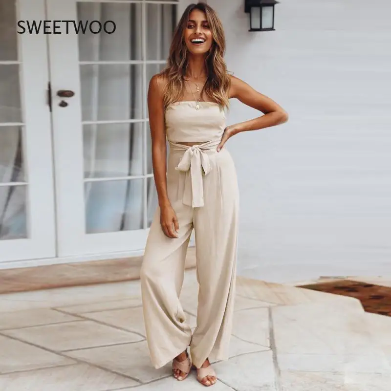 

2022 Spring and Summer New Casual Fashion Suit Sexy Backless Slim Jumpsuit Straight Trousers Suit
