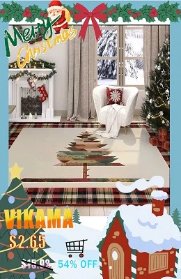 VIKAMA Schöner weihnachtlicher Lebkuchenmann, langer Kristall-Samtteppich für Küche und Badezimmer, saugfähig, rutschfest, Heimdekoration_voghion.com