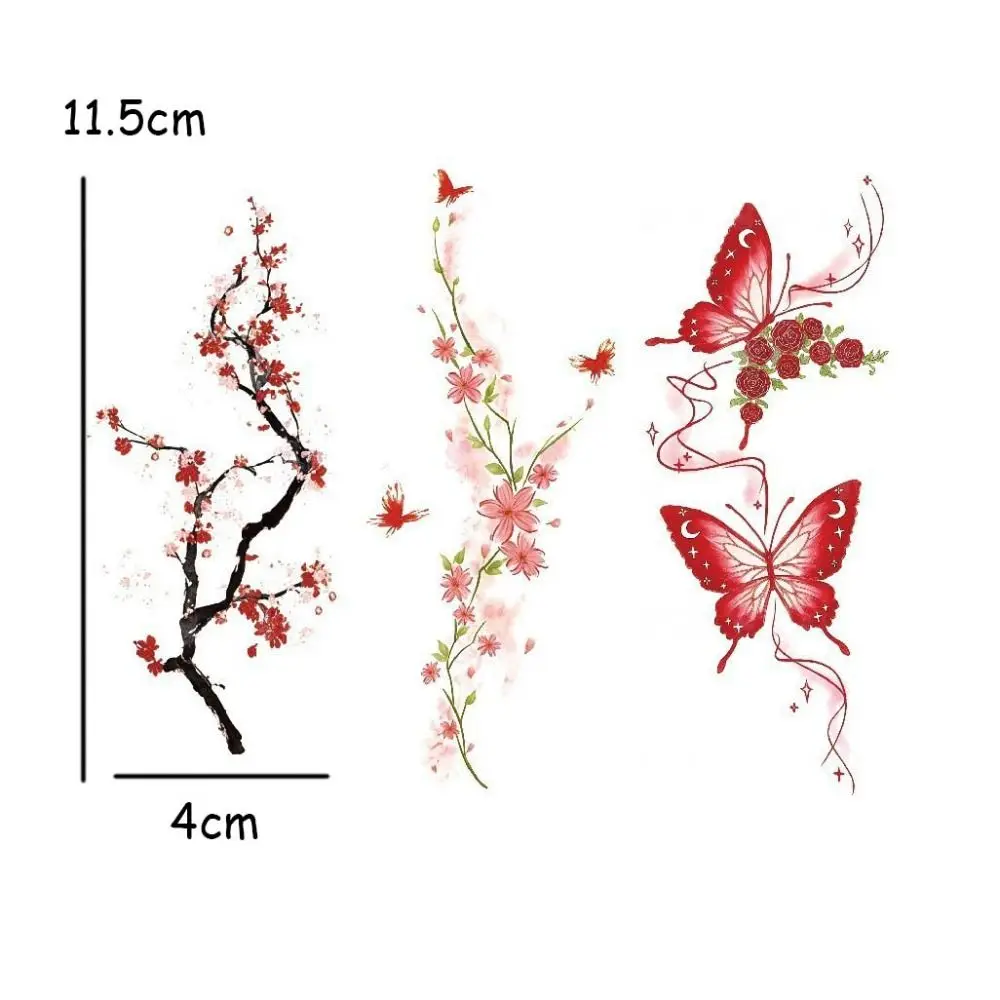 20 Pcs Trendy Flower Temporary Tattoos Waterproof Arm Tattoo Temporary Glitter Tattoo Sticker Girls