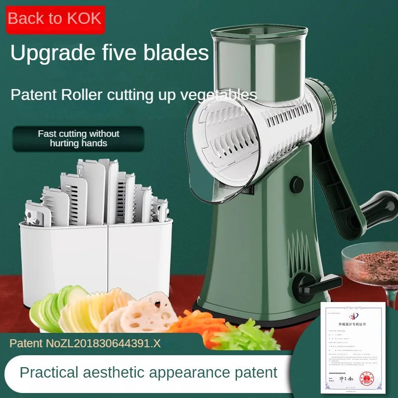 multifunction vegetable slicer cutter grater vegetable chopper round cutter potato spiralizer shredders for home kitchen Multifunctional Vegetable Cutter Manual Food Spiralizer High Quality 5 In 1 Small Food Processor Food Chopper For Home Kitchen