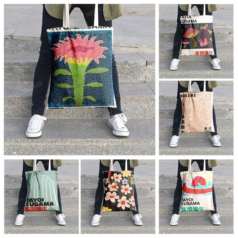 Canvas shoulder bag organization storage Handbags cosmetics travel Women's bag Shopping Fabric pouch nordic boho grocerie canvas shoulder bag