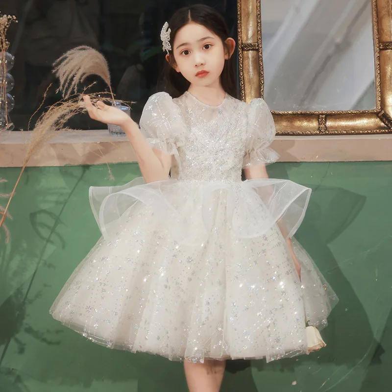 White Baby Girls Dress 212year Old Kids Dress For Party Wedding Flower