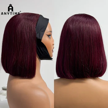 Parrucca Bob Liscia Realizzata a Macchina in Capelli Umani, Densità 250%, Doppia Trama, per Donne di Colore, 8 Pollici