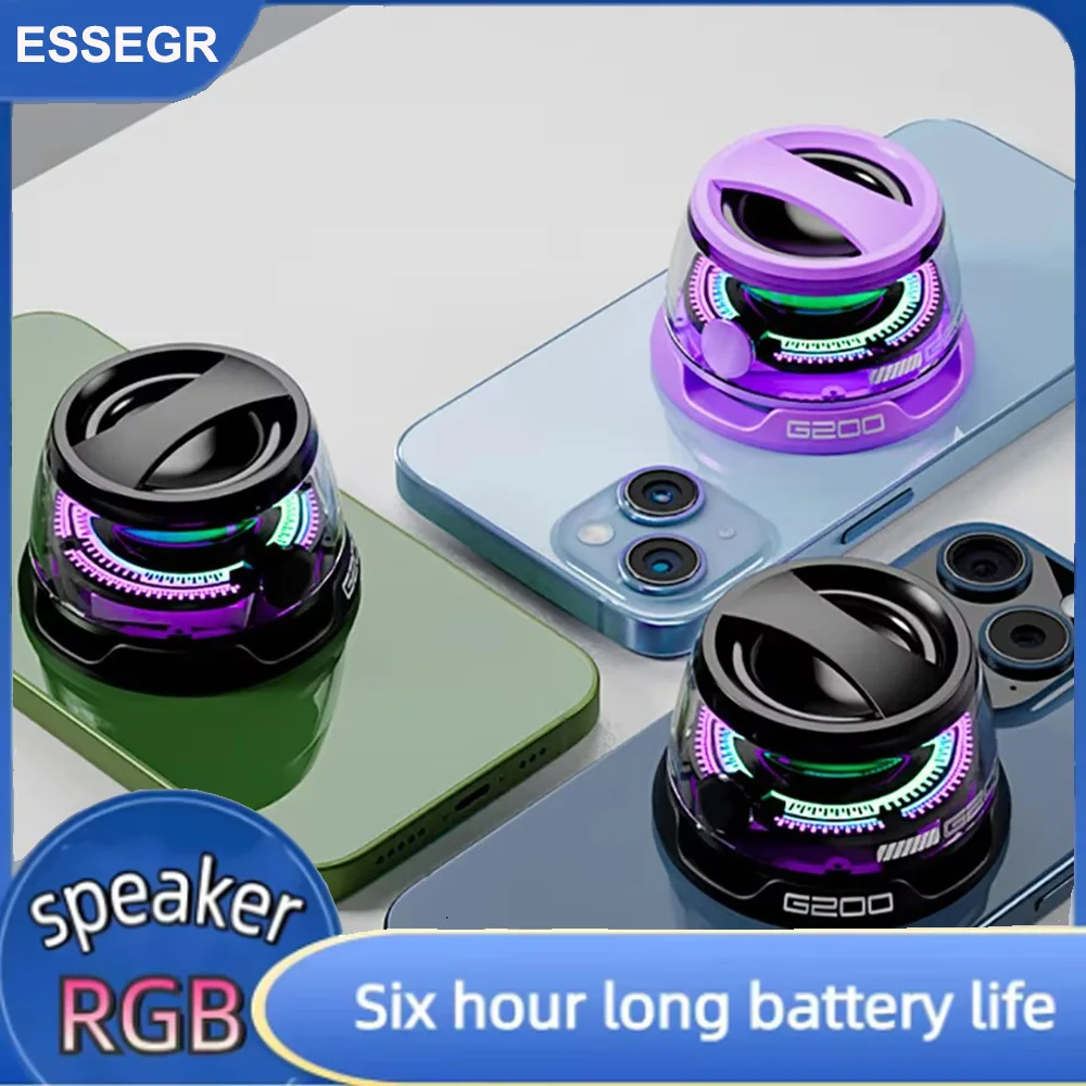 v5.3 Bluetooth Speaker with Multi-RGB Color Light and Magnetic Phone Holder for Shower Room Bike Car Outdoor Gifts for Teens bluetooth speaker,portable speaker,mini bluetooth speaker,audio speaker,hifi speaker
