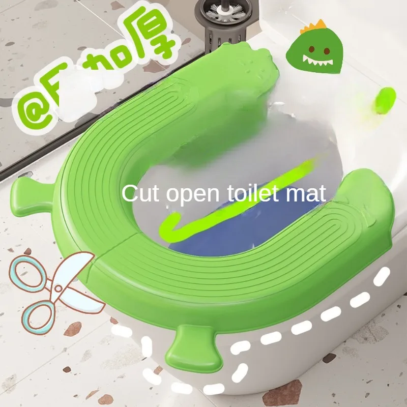 EVA Waterproof Toilet Seat Cover Thickened Four Seasons Universal Toilet Seat Cushion Paste Type Cushion Accessories