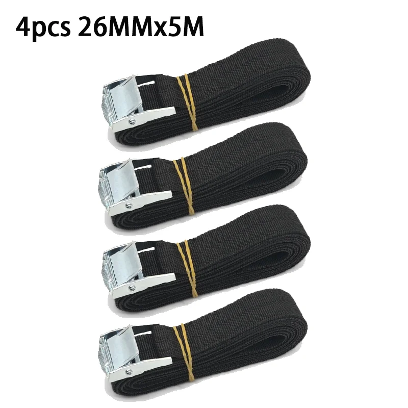 Romon 2M Tie Down Straps, Set Of 4 Tightening Straps 25 Mm Width, Tie Down Straps With Buckle, Ratchet Strap Maximum Load 250 Kg, Motorcycle Trailer