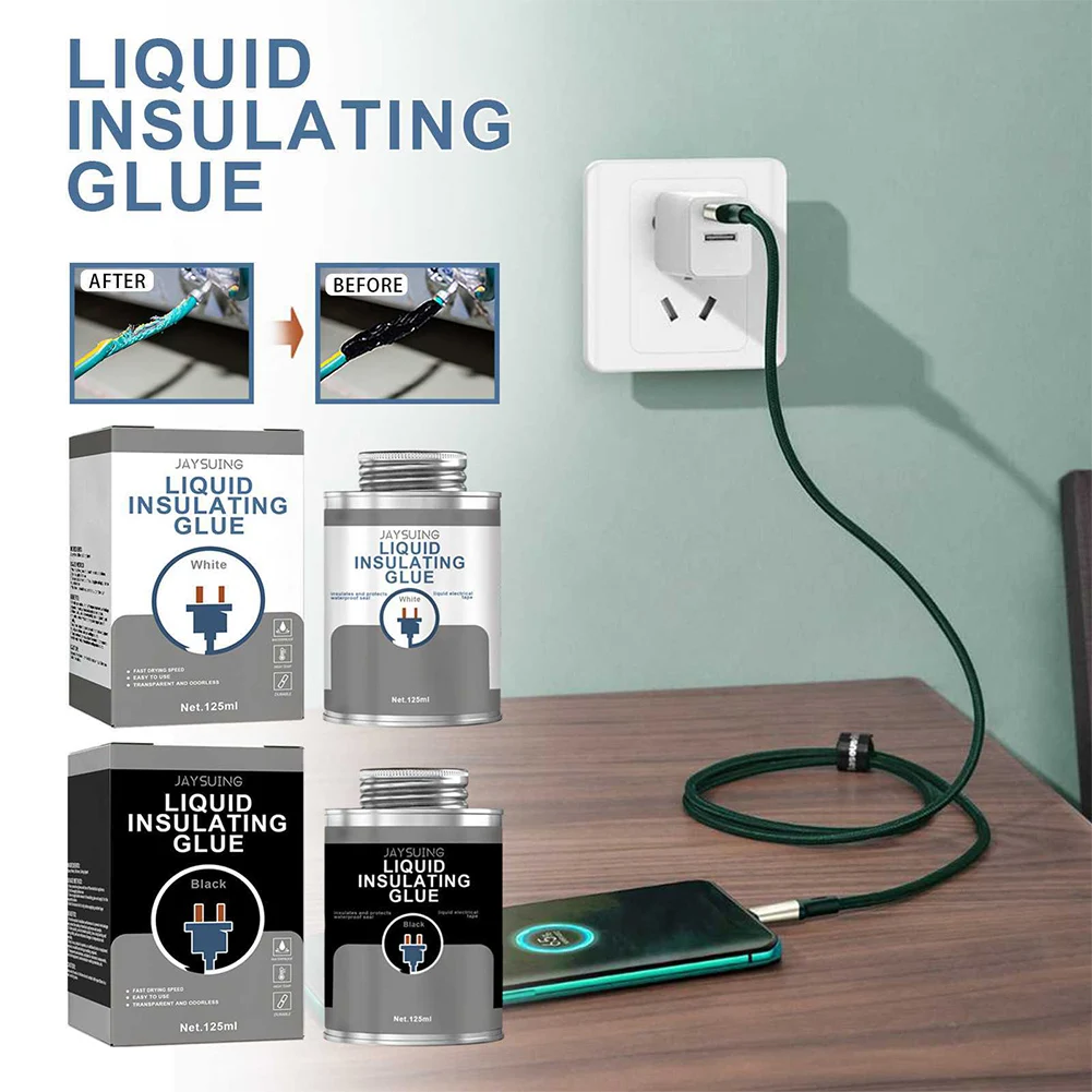 Description Picture 5 of item125ml Liquid Electrical Tape Waterproof Liquid Insulation Paste Sealant Insulating Electrical Tape Glue Indoor Outdoor Use