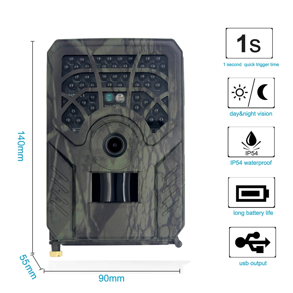 5MP 720P Hunting Camera PR300C Waterproof IP54 Wildcamera Wild Surveillance Night Version Photo Tracking Cameras