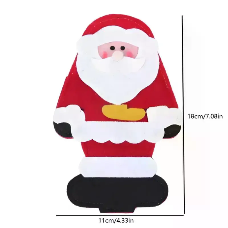 4Pcs Christmas Cutlery Holder Knife Fork Pocket Bags Santa Claus Home Dinner Ornament Decor Xmas Tableware Cover Set