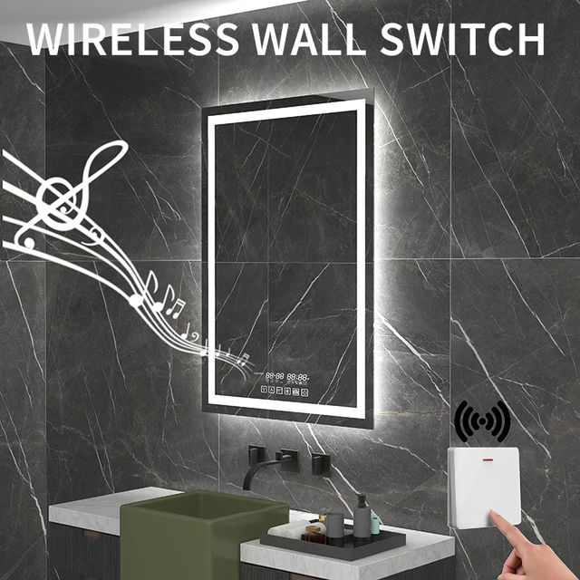 Smart Bath Mirror Backlit Antifog Vertical Wallmounted Led Light