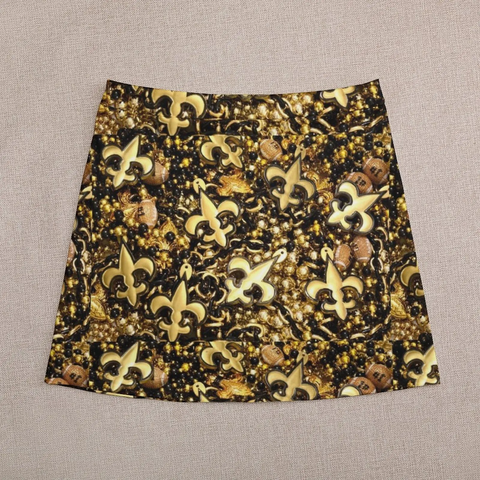New Orleans Black and Gold Louisiana Fleur de Lis Beads Mini Skirt women clothes summer outfits for women 2024 Sexy mini skirt