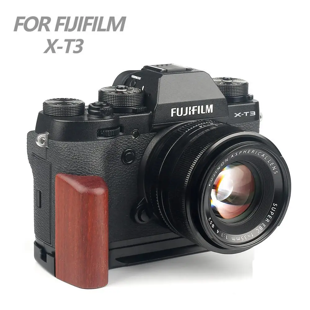 Legno Pro Verticale L Tipo Staffa Treppiede Piastra A Sgancio Rapido Impugnatura Di Base Per Fuji Fujifilm X-T3 Xt3 Xt-3 Fotocamera Arca-Swiss