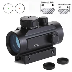 1X40 Tactical Hunting Compact Riflescope Red Green Dot Reflex Optics Sight Picatinny 11mm/20mm Rail Rifle Scopes