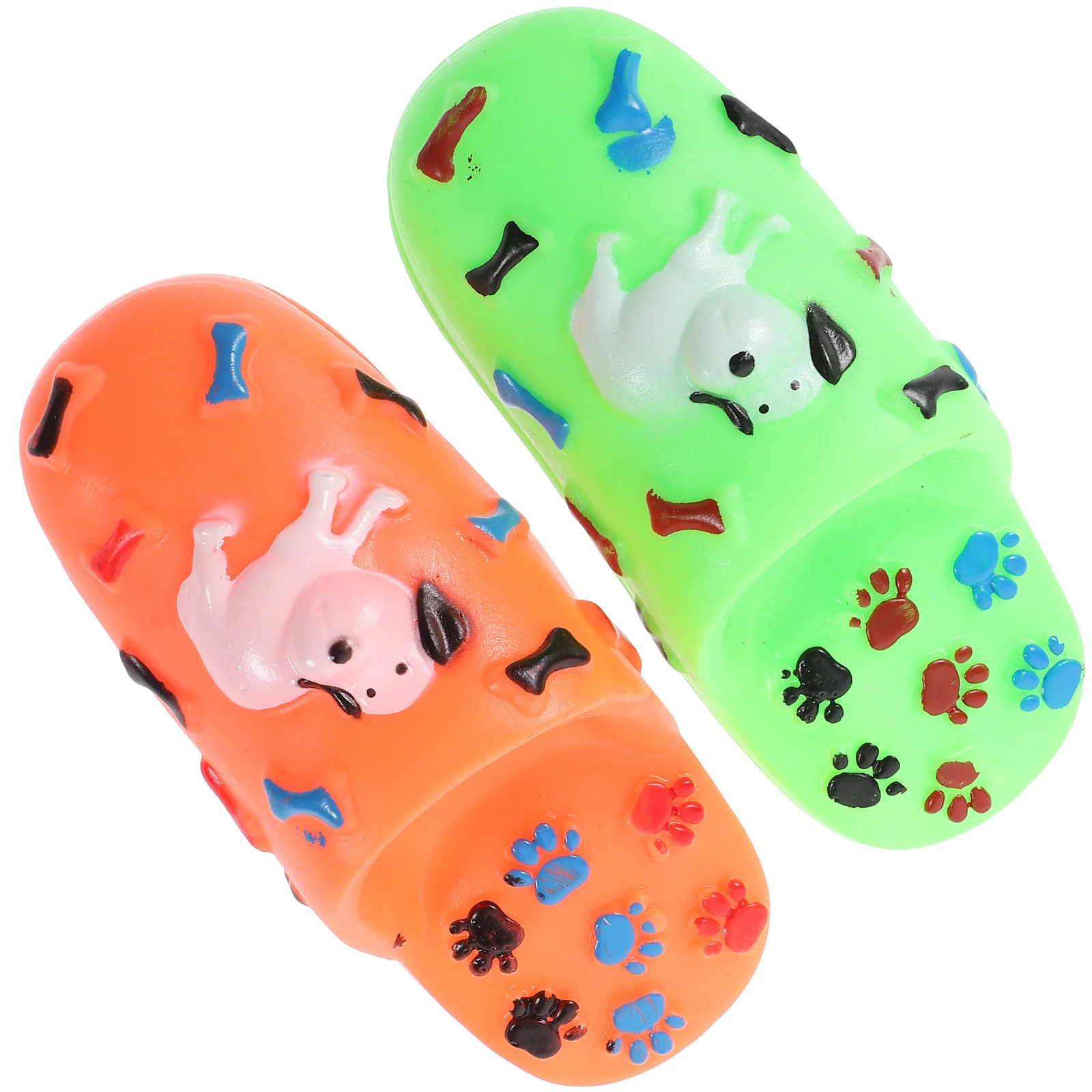 

2pcs Dog Molar Toy Rubber Sounding Slippers Toy Bite Resistant Pet Chewing Toy Pet Supplies for Dog Puppy (Random Color)