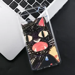 Cartoon Black Cat Soft Clear Silicone Phone Case - Black Cover s - Pixel 8A (Style 1)