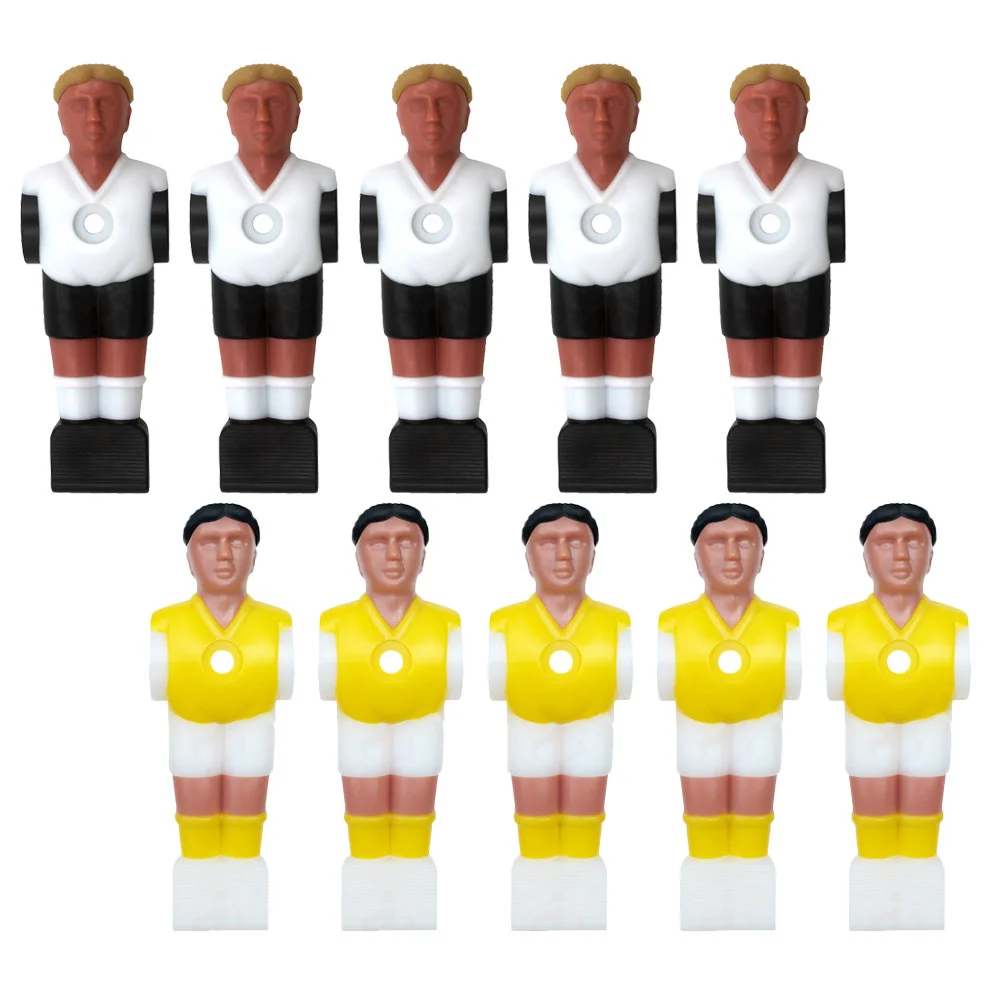 10 Pcs Resin Football Players Durable Design Compatible Rods Foosball Figures Desk Soccer Figurines Table Football Parts