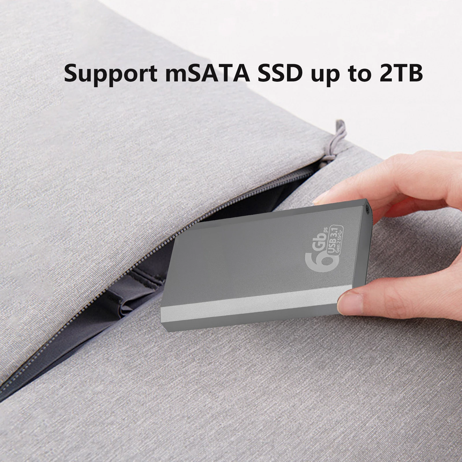 SSD Enclosure mSATA to USB 3.1 Gen2 10Gbps Adapter Case with Type C Port for mSATA Internal Solid State Drive Hard Drive