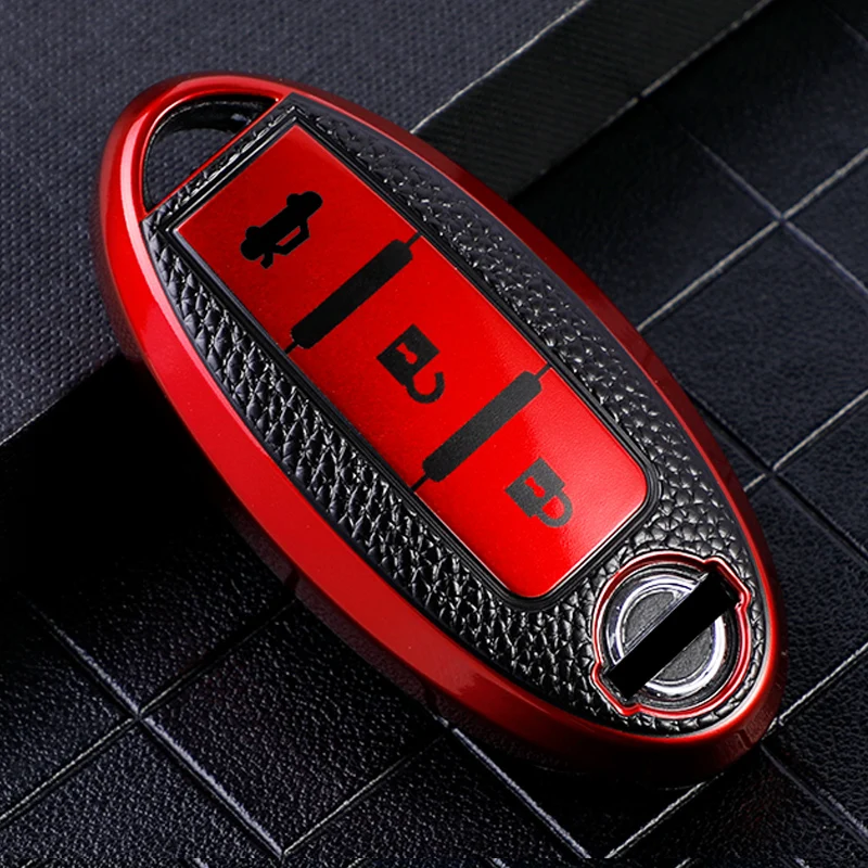 Key Case Cover TPU Leather Car for Nissan Leaf Micra Qashqai J11 J10 X Trail T32 Versa Note Patrol Key Fob Cover Accessories key case key case cover