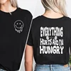 Everything Hurts and I'm Hungry T Shirt Funny Workout Gym Lover Tshirt Cotton Summer Top Female Clothing Women's Tops Tee 1