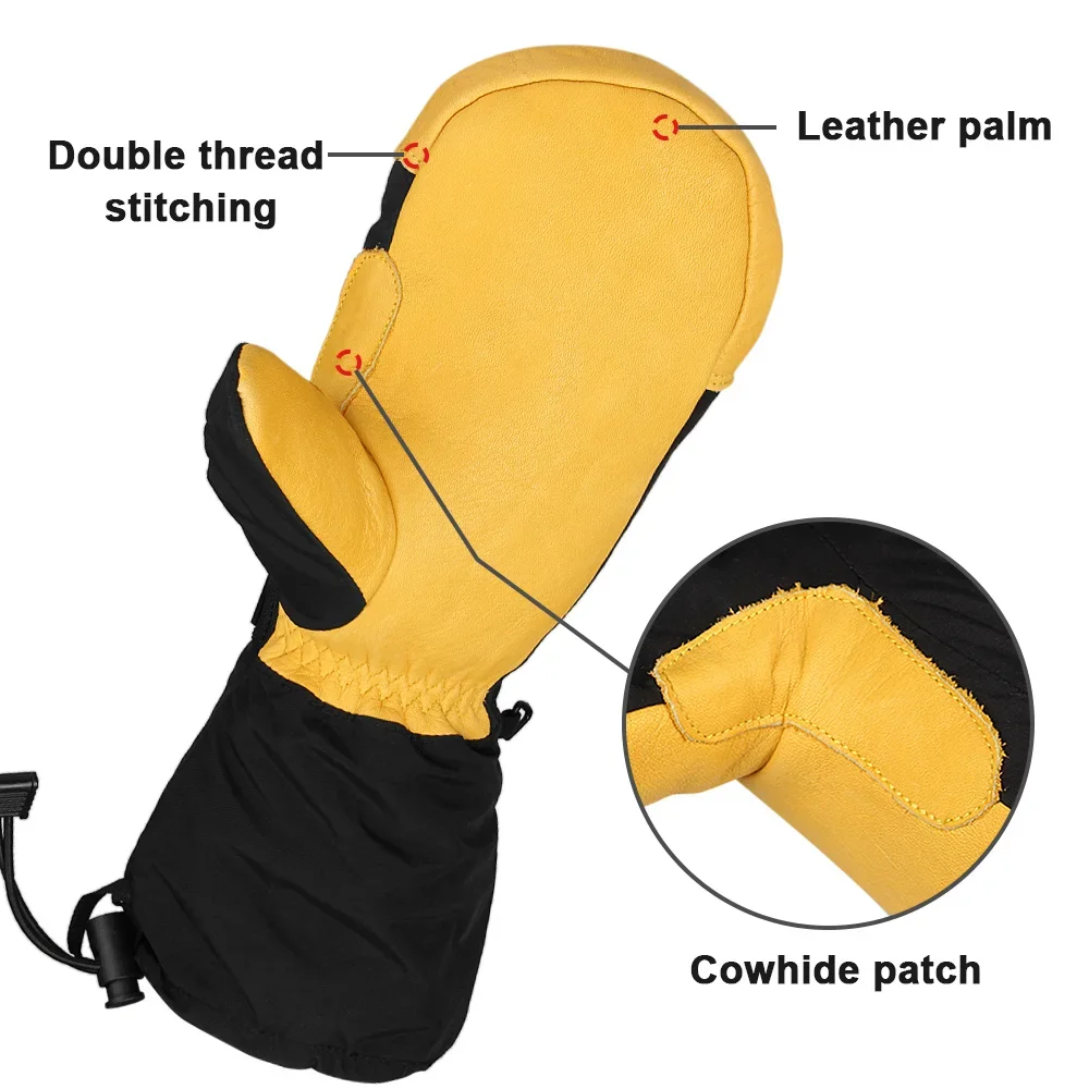 OZERO Ski Gloves Winter Waterproof Snowboard Snowmobile Skiing Motorcycle Riding Warm 3M Thermal Mittens Men Plus Size XXL Long 4