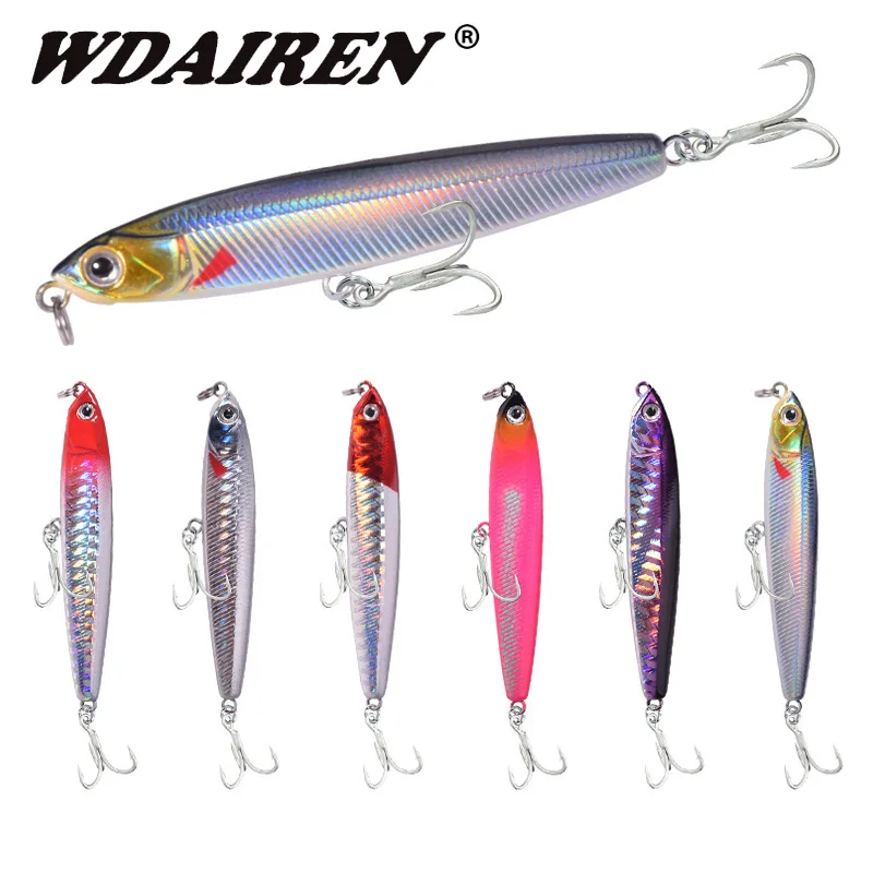 24g 10cm Long Casting Sinking Pencil Fishing Lure With Sound Beads,  Artificial Plastic Bionic Bait