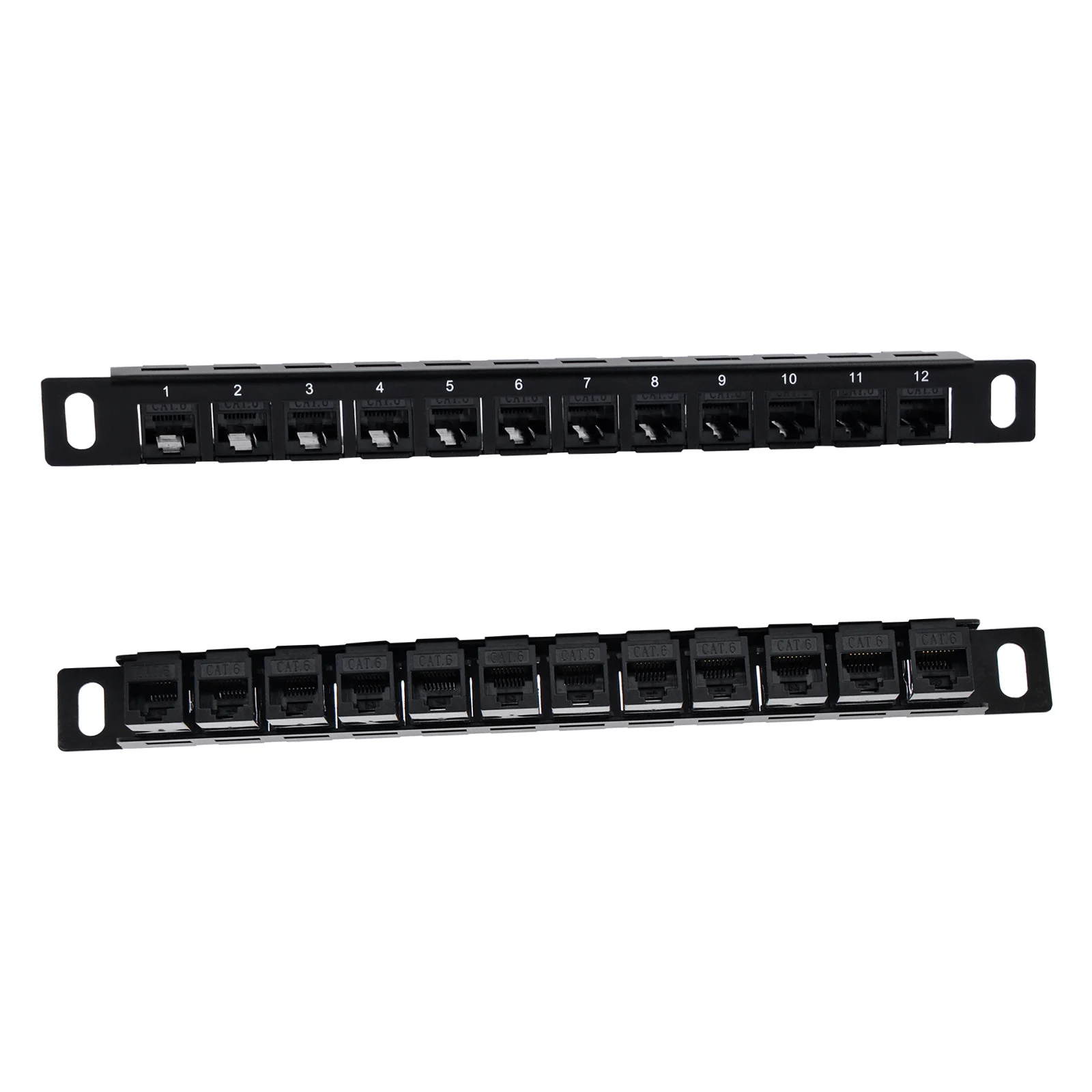 DeskPi Rackmate �׼����� 12 ��Ʈ ��ġ �г�, 10��ġ 0.5U CAT6 ��Ʈ��ũ ��ġ �г�