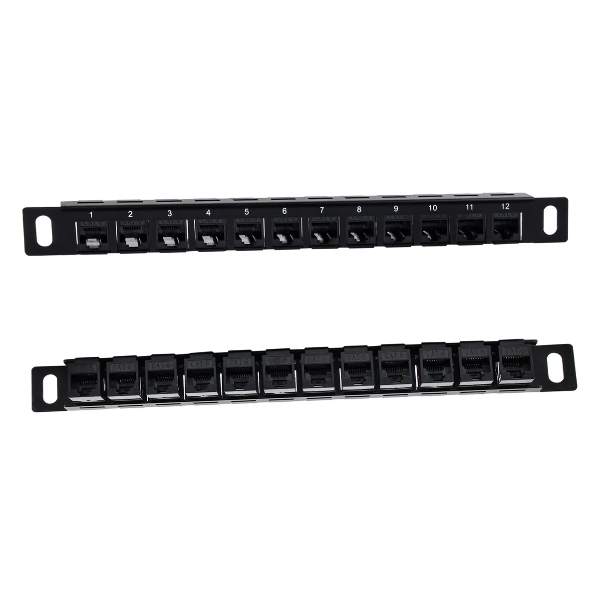 DeskPi Rackmate Accessories 12 Port Patch Panel, 10inch 0.5U CAT6 Network Patch Panel — view 3