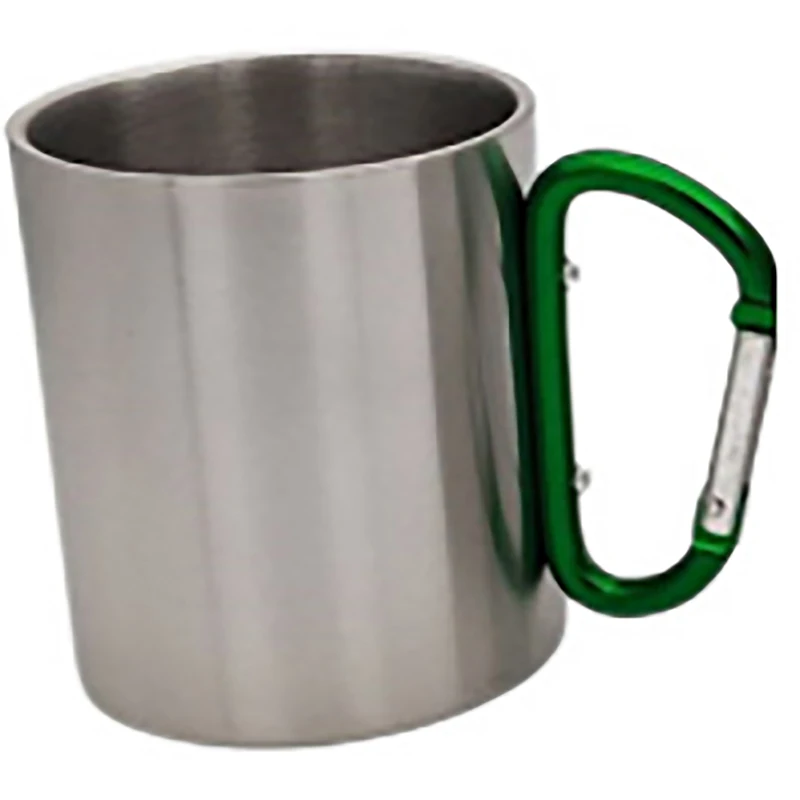 Portable Cups 220/300ml Isolating Travel Mug Double Wall Stainless Steel Outdoor Children Cup Carabiner Hook Handle Heat Resistance Camping