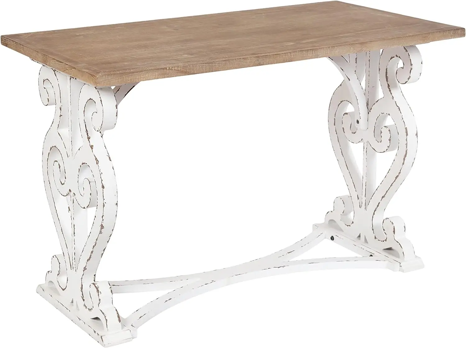

Kate and Laurel Wyldwood Farmhouse Wooden Computer Desk for Stylish Home Office Design, 46x24x30, Rustic Brown/White