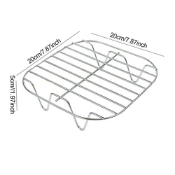 Universal Air Fryer Stackable Metal Grill and Skewer Rack (Square rack D)