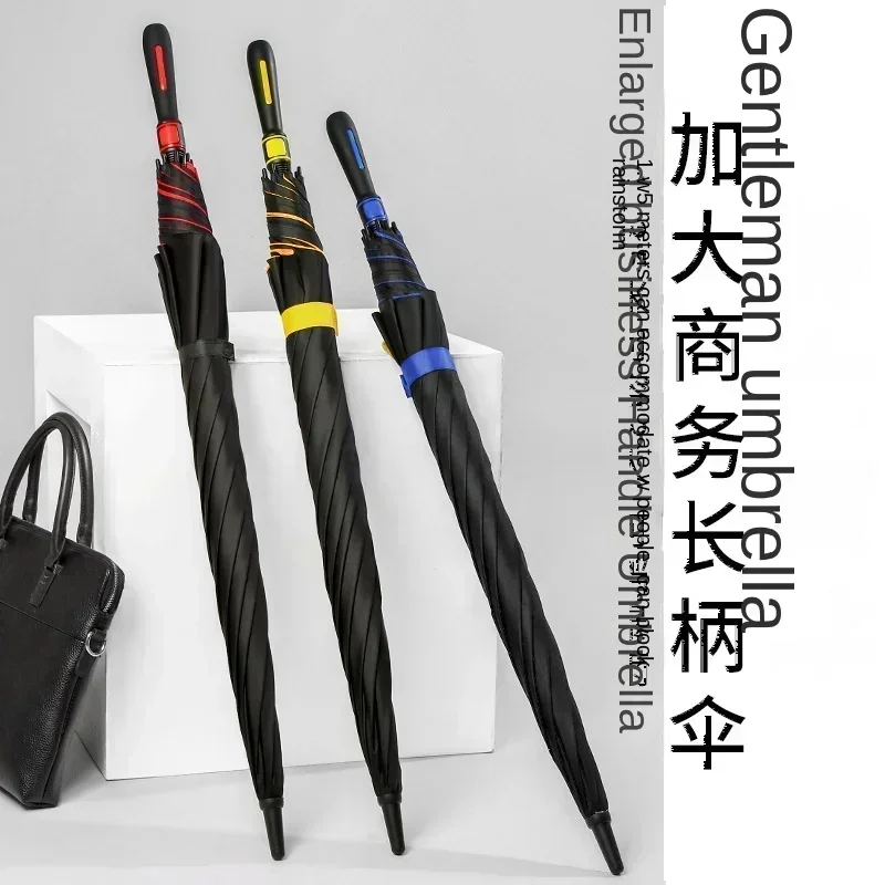 Umbrella long handle 125cm golf umbrella large sturdy storm resistant 3-5 person golf straight pole long handle umbrella