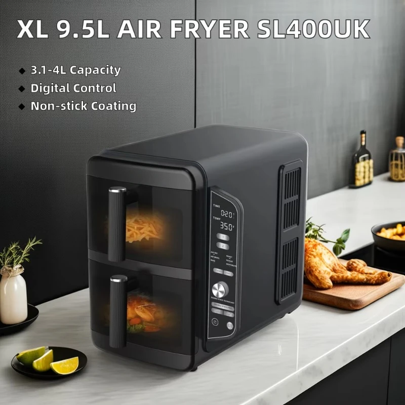 Air Fryer High Quality Stainless Steel 9.5L XL Double Stack SL400UK Digital Control Household Outdoor Hotel Use French German 3