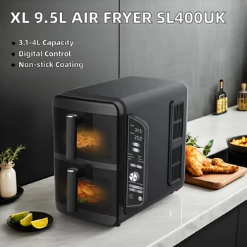 Air Fryer High Quality Stainless Steel 9.5L XL Double Stack SL400UK Digital Control Household Outdoor Hotel Use French German 3