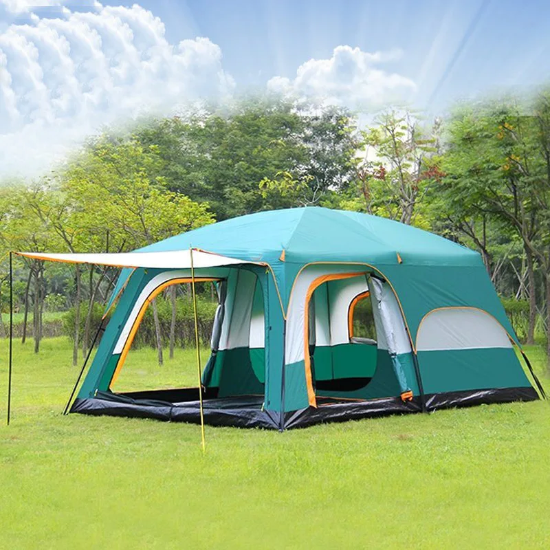 

Outdoor Two Room Luxury Villa Rainproof Thickened 3-4 Person Camping Large Wind Resistant Family Carpas de Camping Tent