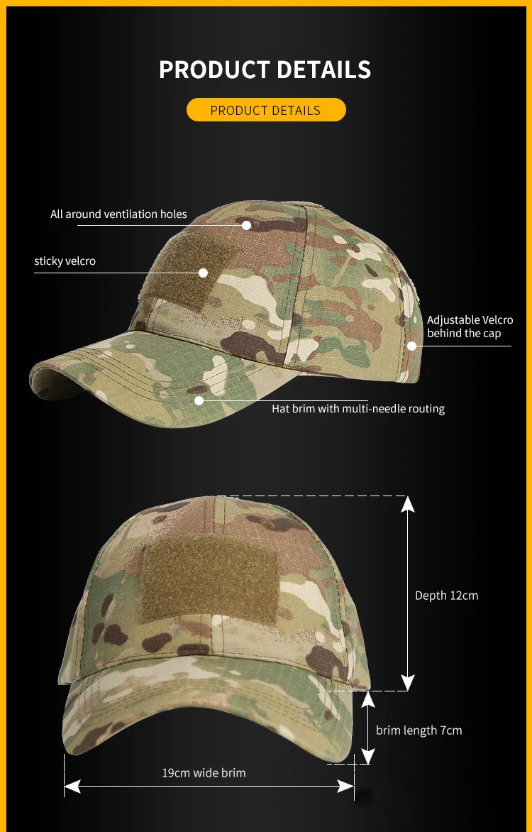 Erwachsene Kinder College-Student militärische Ausbildung Camo Hut Wind Staub Sonnenschutz Sonnenschutz Camo militärische Ausbildung Hut – Detail 2