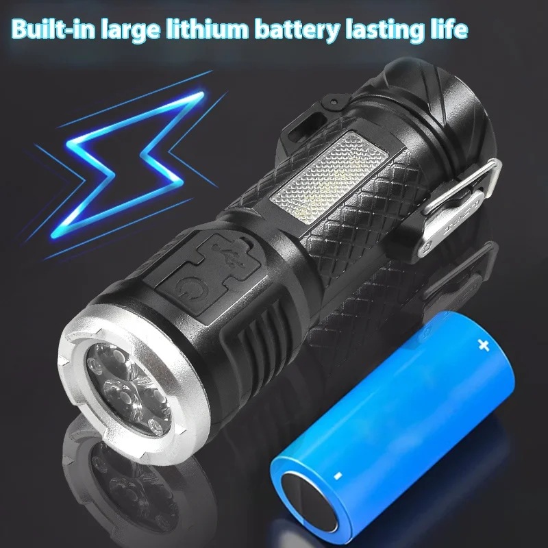 Hot Selling New Multifunctional Charging Outdoor Emergency Portable Cigarette Lighter Waterproof Mini Rechargeable Flashlight