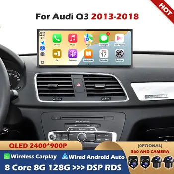 Per Audi Q3 2013 - 2018 Wireless Carplay 4G Android 15 Navigazione GPS Video per auto Lettore multimediale WiFi BT DSP Stereo Strumenti automatici