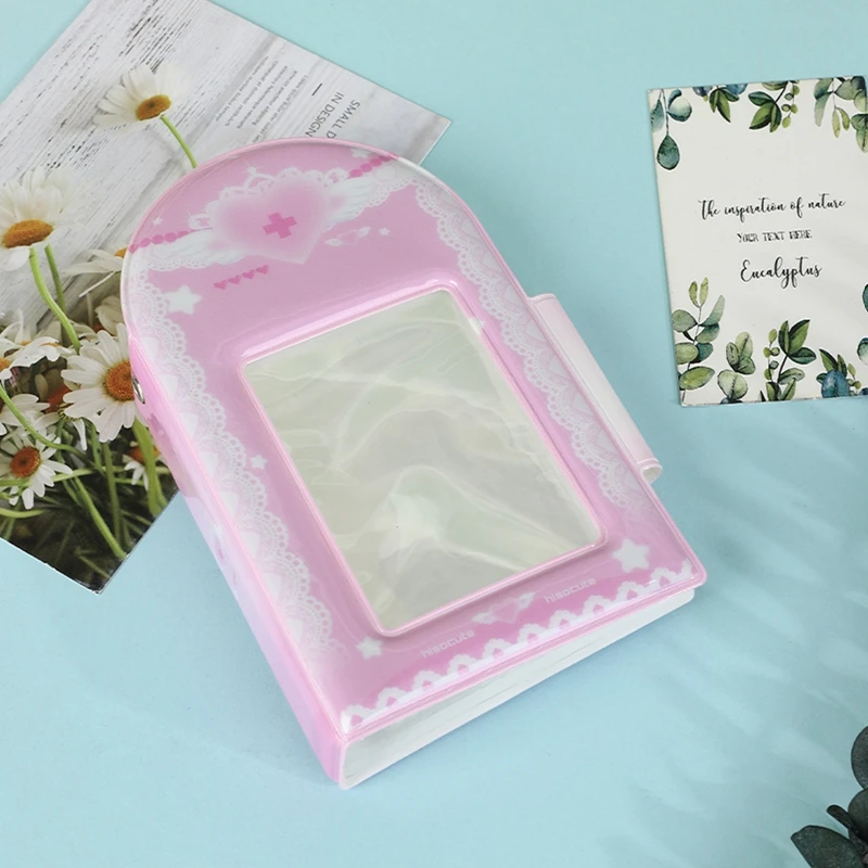 3 Inch Butterfly Print Photo Album With Buckle Square Hollow Photocard Holder Idol Star Chasing Instax Storage Case Collect Book