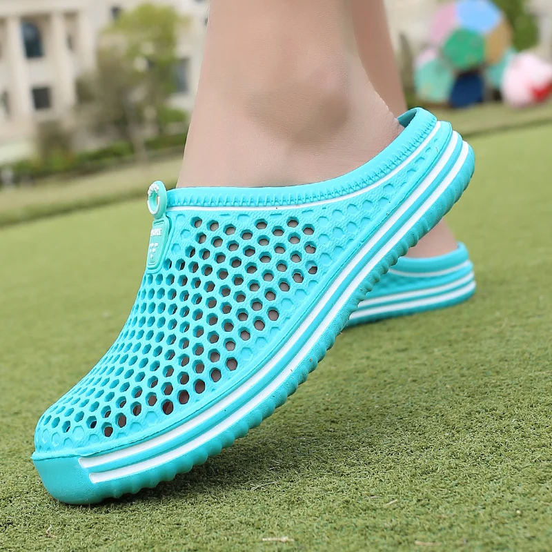 2023 Women Beach Slippers Unisex Hollow Out Casual Couple Beach Sandal Flip Flops Shoes Non-slide Mens Slippers