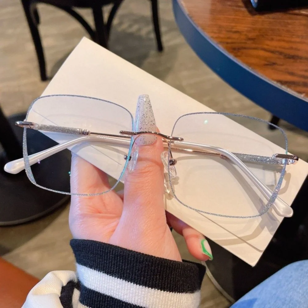 GlassesforWomenAntiBlueLightMyopiaGlassesRimlessGlassesWomen