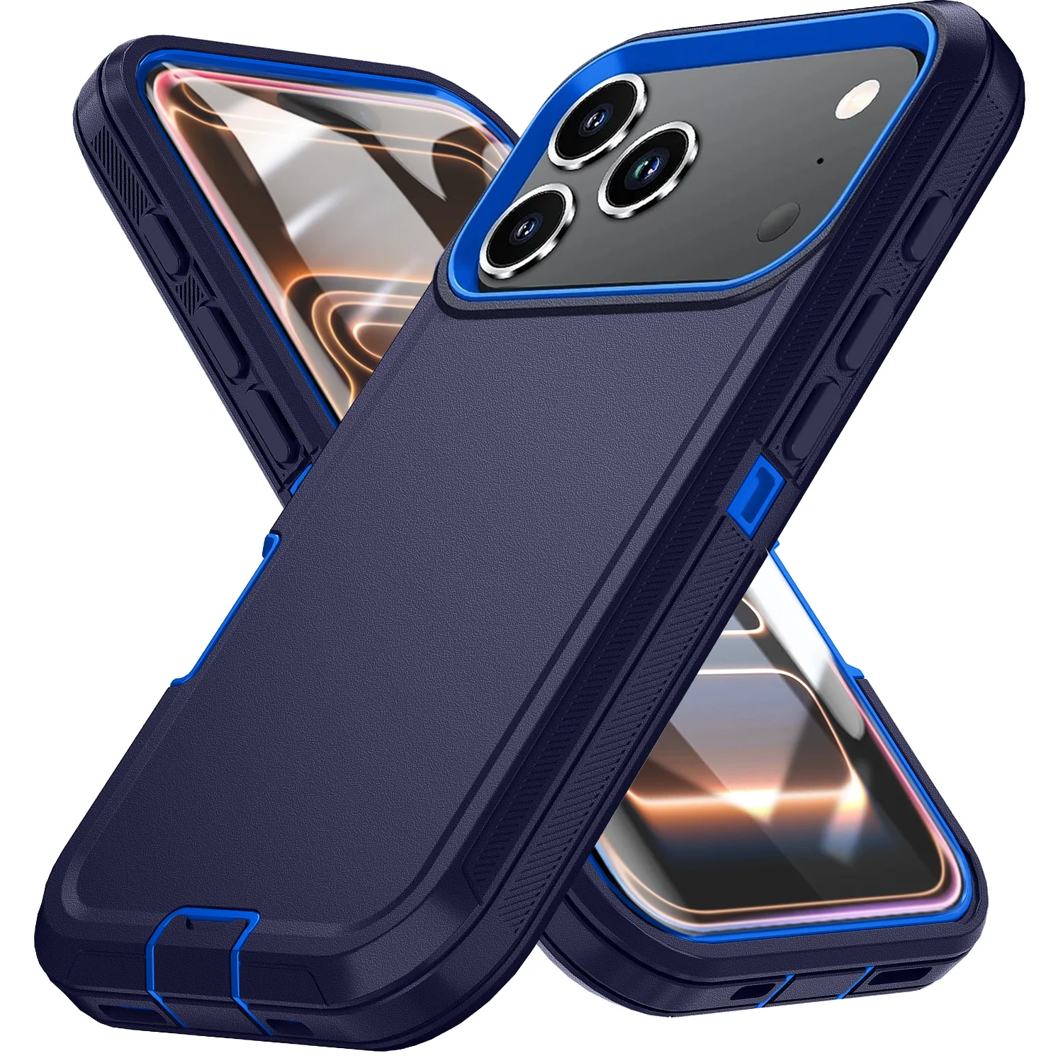 Shockproof Armor Defender Phone Case with Hard PC+TPU Bracket Back Cover