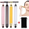 24k Gold Face Lift Bar Roller Vibration Slimming Massager Facial Stick Facial Beauty Skin Care T Shaped Vibrating Tool with Bag 1