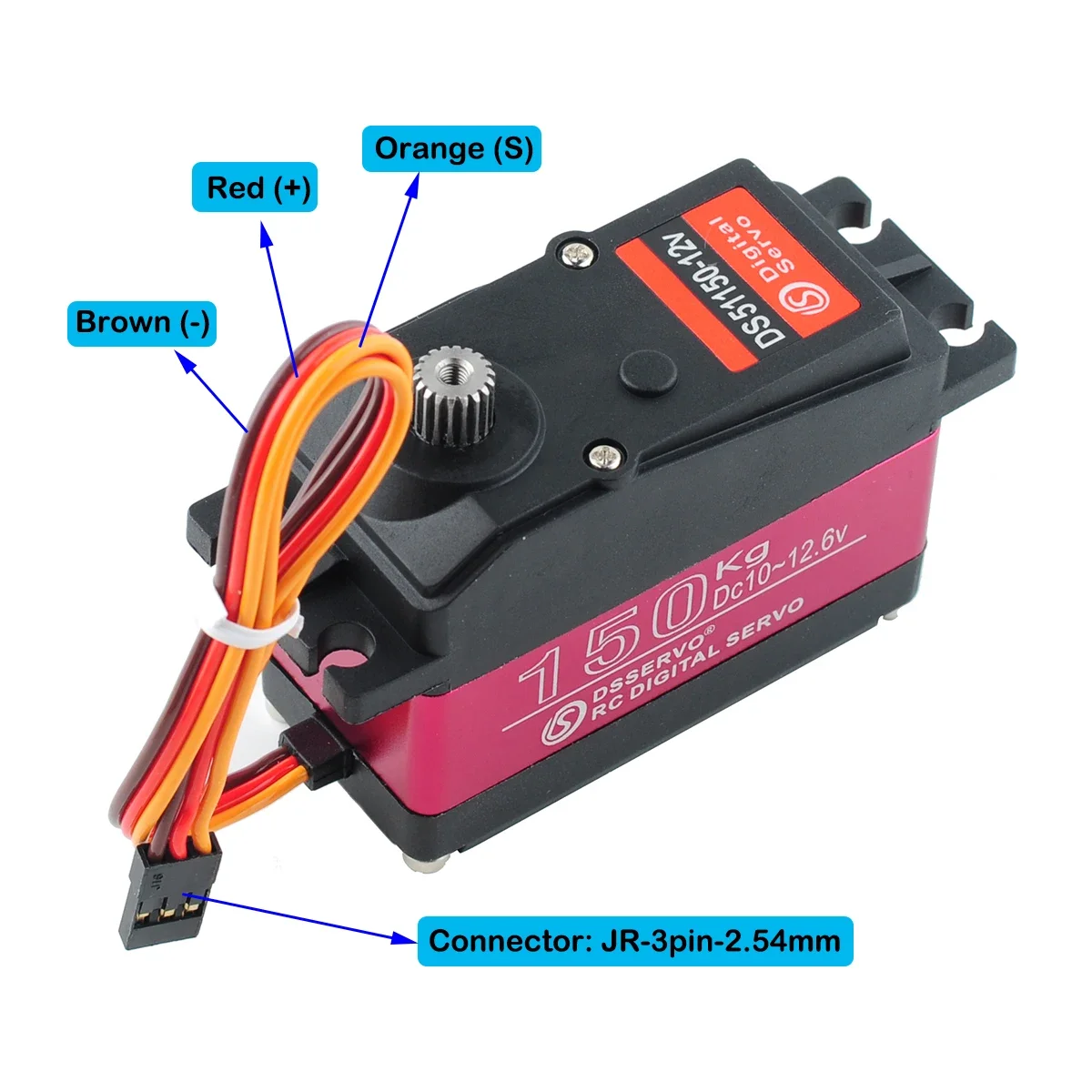 RC Servo RCmall 4Sets 150KG 12V DS51150 Digital Servo 180/270 Degree IP66 with 18T Servo Arm Full Metal Gear Motor for RC Car Robot