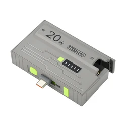 Fast Charging Dual Mode 21700 Battery Case with Low Current Support and Cable (Gray)