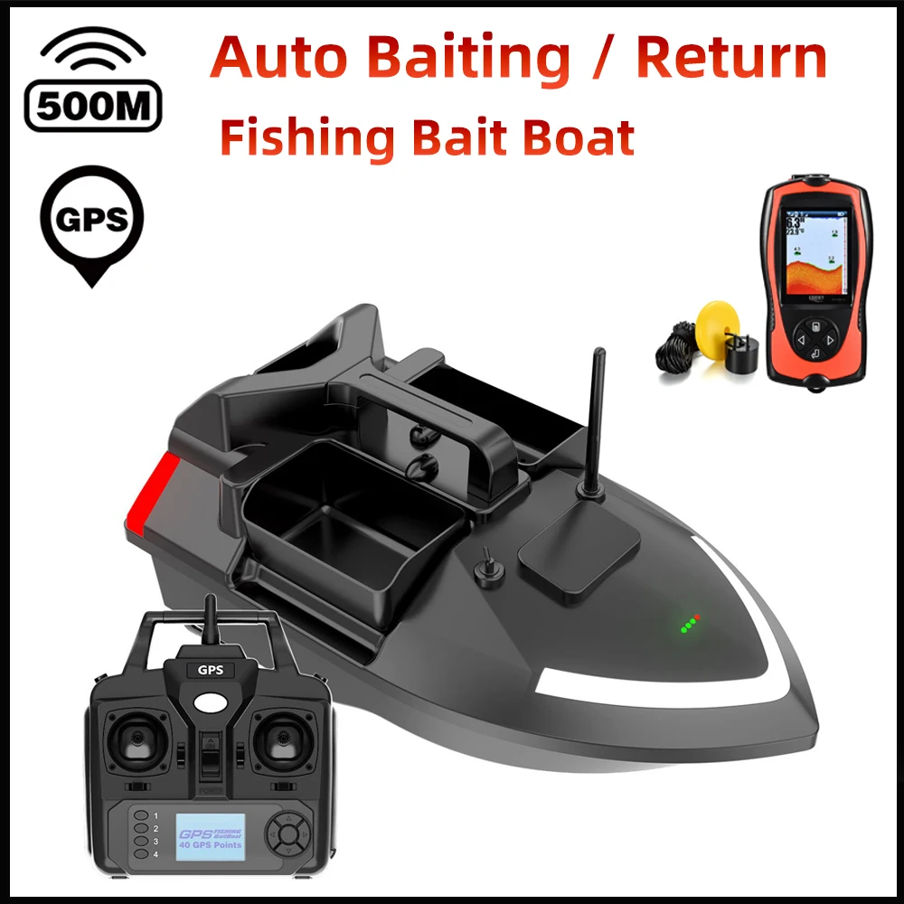 RC Bait Boat 500M Auto Driving Return V900 GPS 40 Points Sonar 1.5