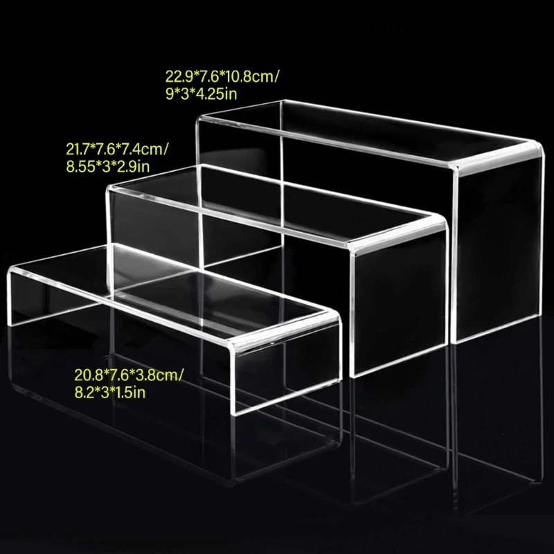 Y6GD Acrylic Display Platforms Clear Acrylic Rise set for Marketing & Presentation Storage Rack