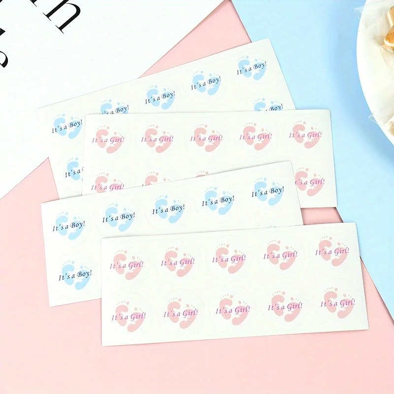 Rosa Blau Kunststoff Mini Feeder Flasche Candy Box Runde Selbstklebende Aufkleber Geschlecht Offenbaren Baby Dusche Party Gefälligkeiten Geschenk Dekore – Detail 3