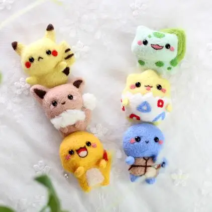 Needle Felting Kit Cartoon Pet Brooch Set Wool Needlepoint Kit 4.5cm high